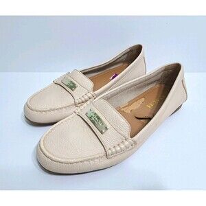 Coach Women's 8.5B Shoes Fredrica Loafers Flats Tan Leather Casual Slip On